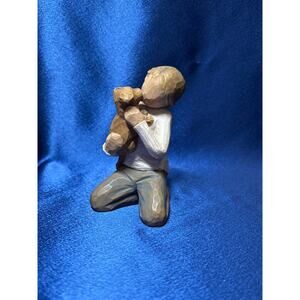 Demdaco Willow Tree Kindness Boy Holding a Dog